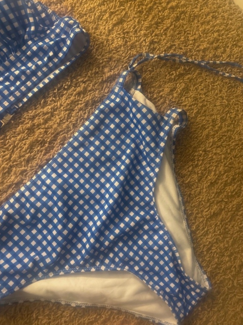 Pinup Cherry and Blue/ White Gingham pattern Swimsuit XL (Shein size 1XL) - Picture 2 of 5